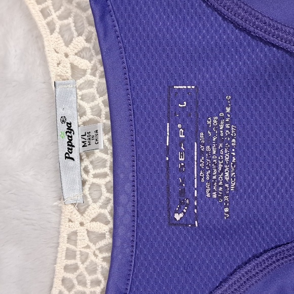 3/$25 Periwinkle Work Out Short Sleeve Shirt & Lace Cover Shirt - Picture 6 of 10